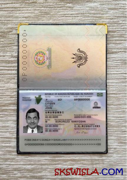 Burundi paszport (2019-obecnie) wygląd zdjęcia pliki PSD, skan i fotografowany obraz